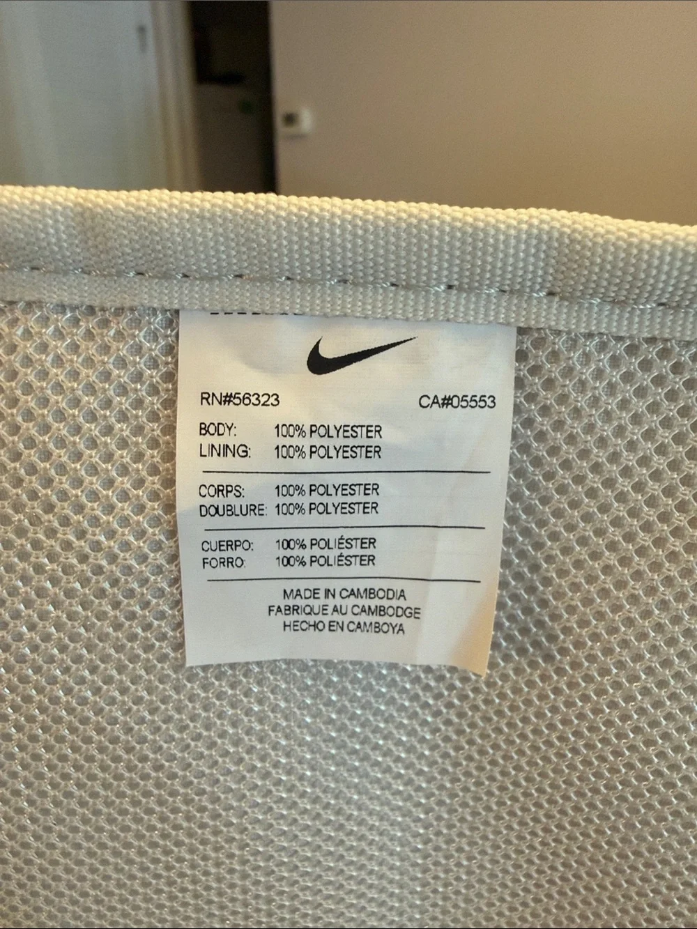 Nike White Backpack with Orange and Pink Accent